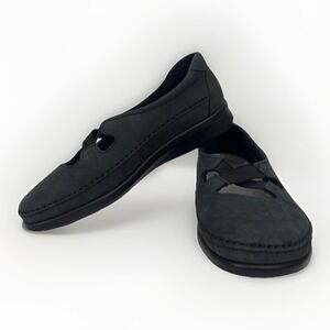 SAS Crissy Nero Black Leather Mary Jane Comfort Loafers Womens Size 8 M
